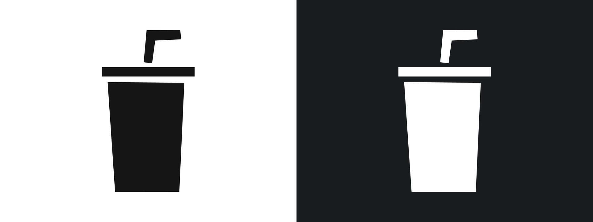 drink icon linear graphics set in black vector