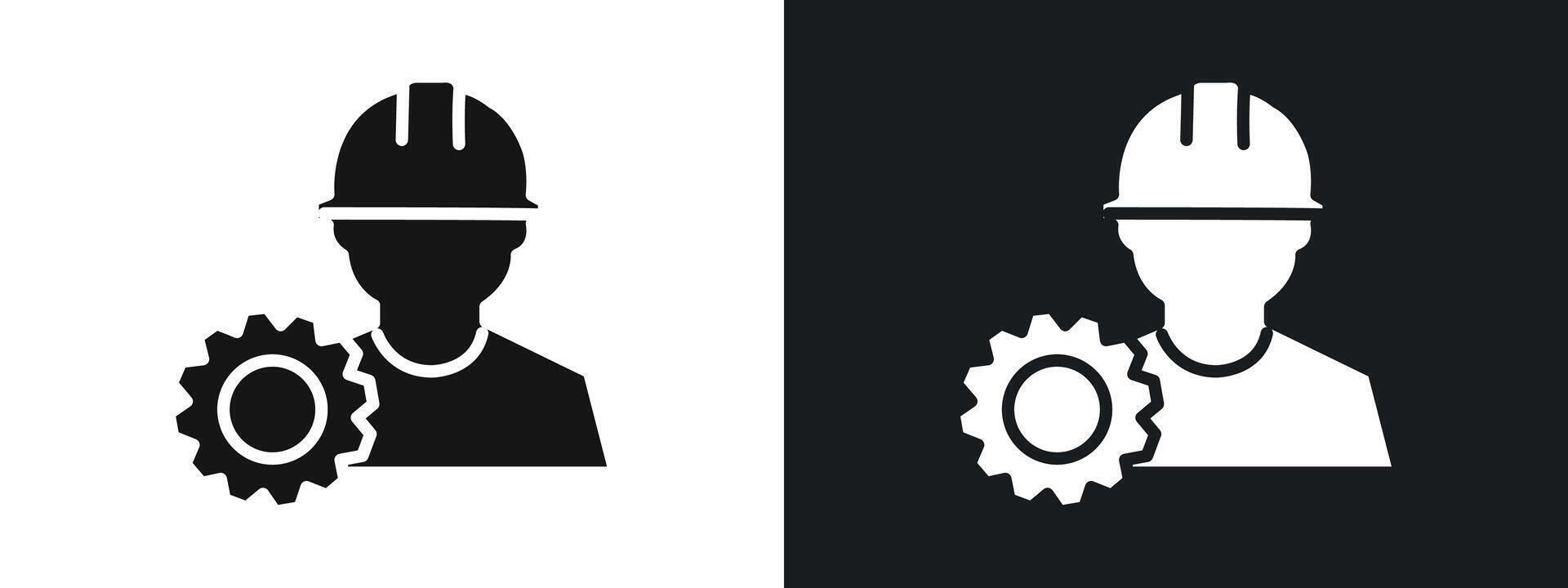engineering service icon linear graphics set in black vector