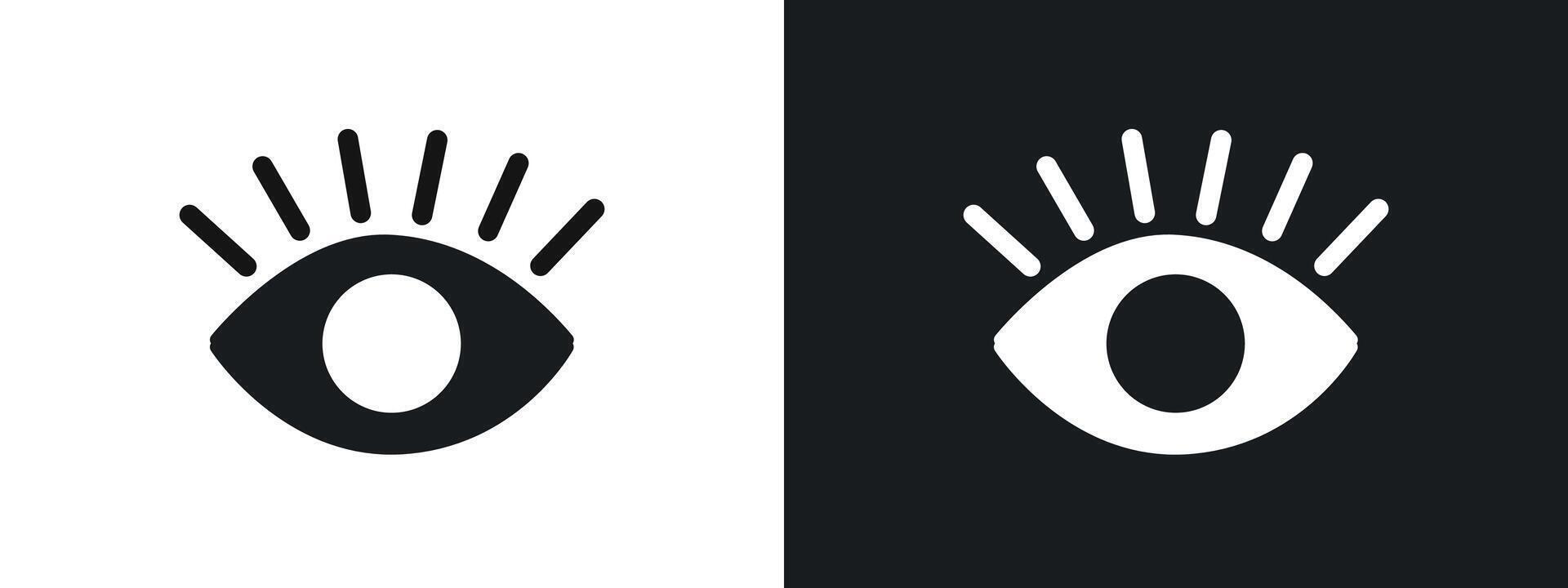 Eye Icon linear graphics set in black vector