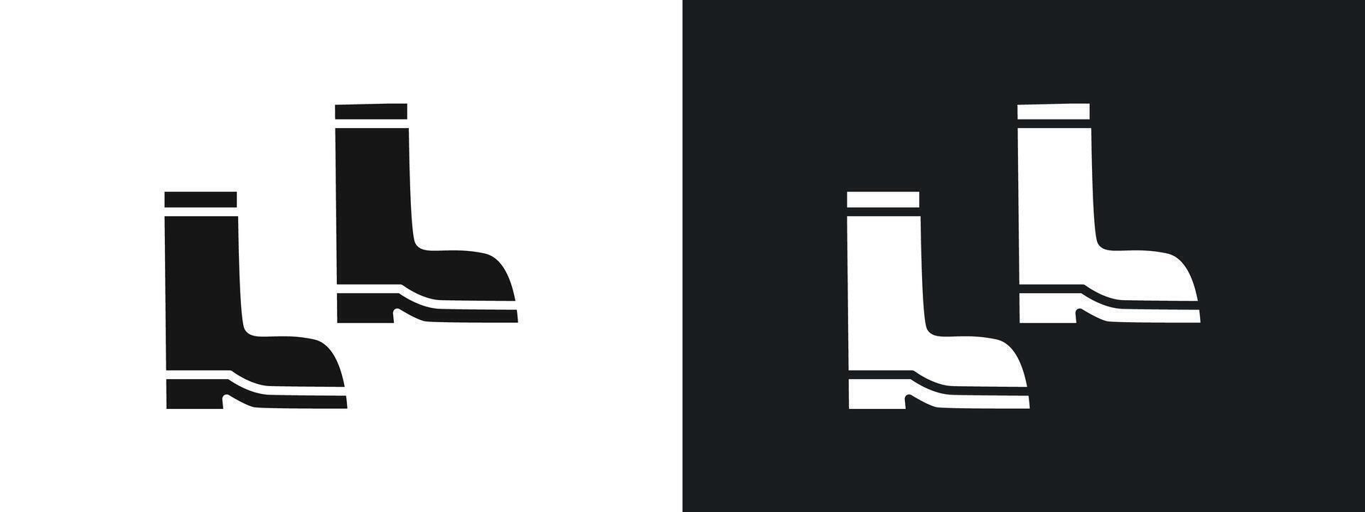 Fishing boots icon linear graphics set in black vector