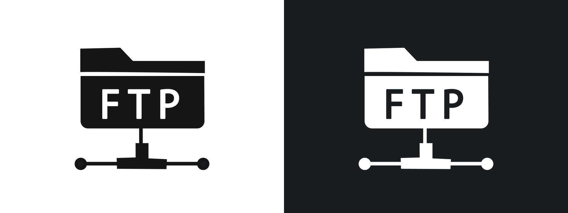 FTP navigate up icon linear graphics set in black vector