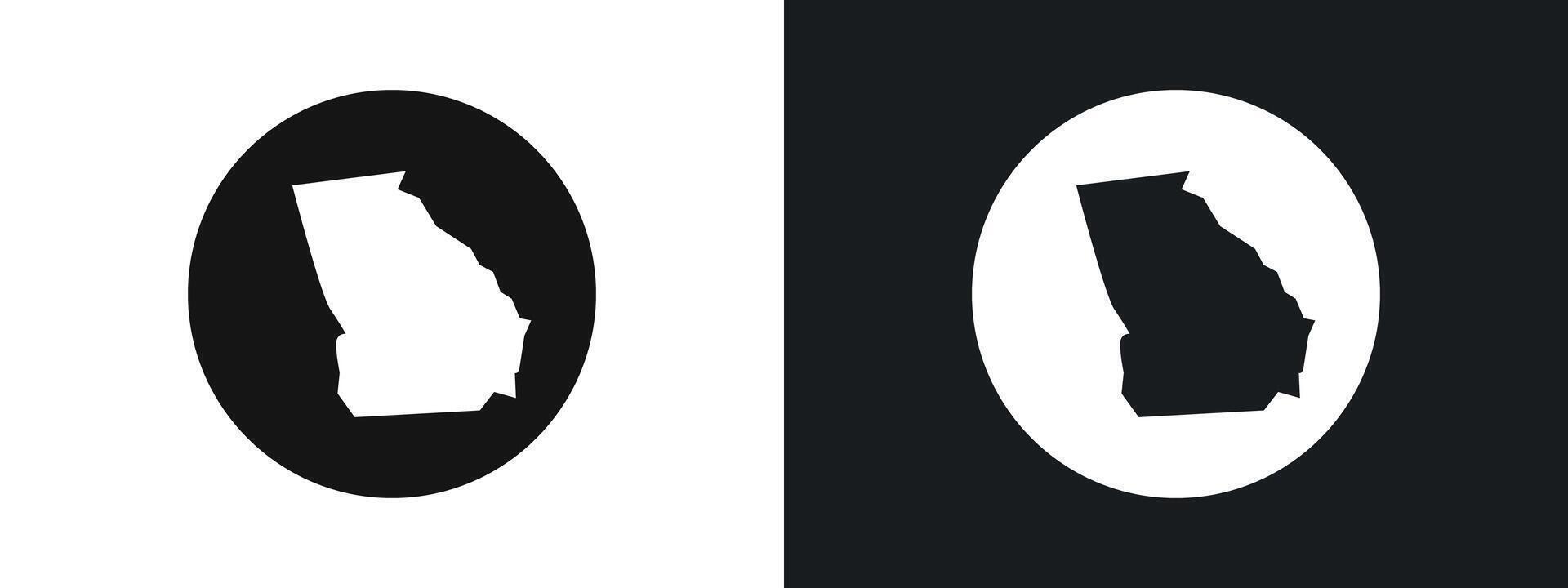 Georgia icon linear graphics set in black vector