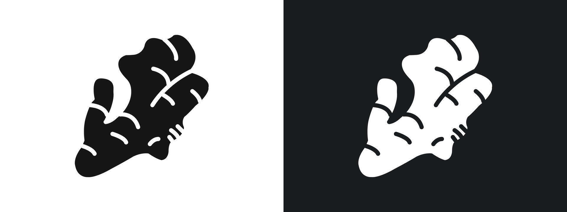 Ginger icon linear graphics set in black vector