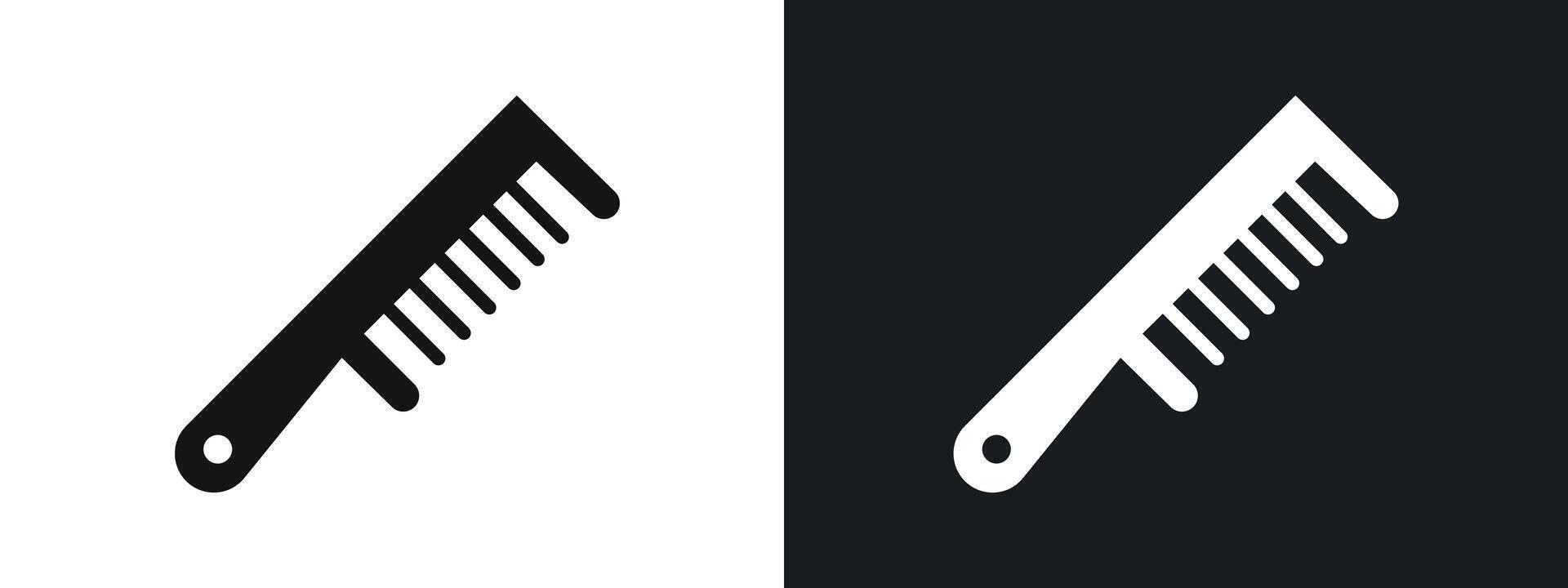 Hair comb icon linear graphics set in black vector