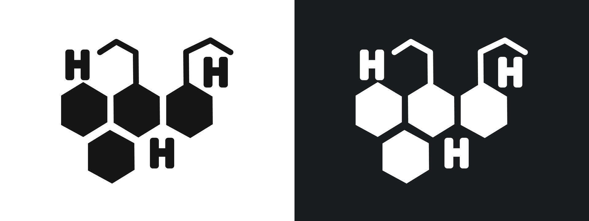 Harmones icon linear graphics set in black vector