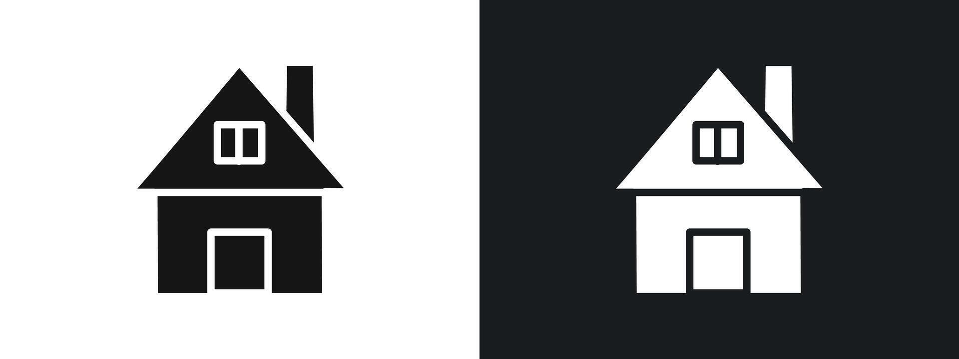Home icon linear graphics set in black vector