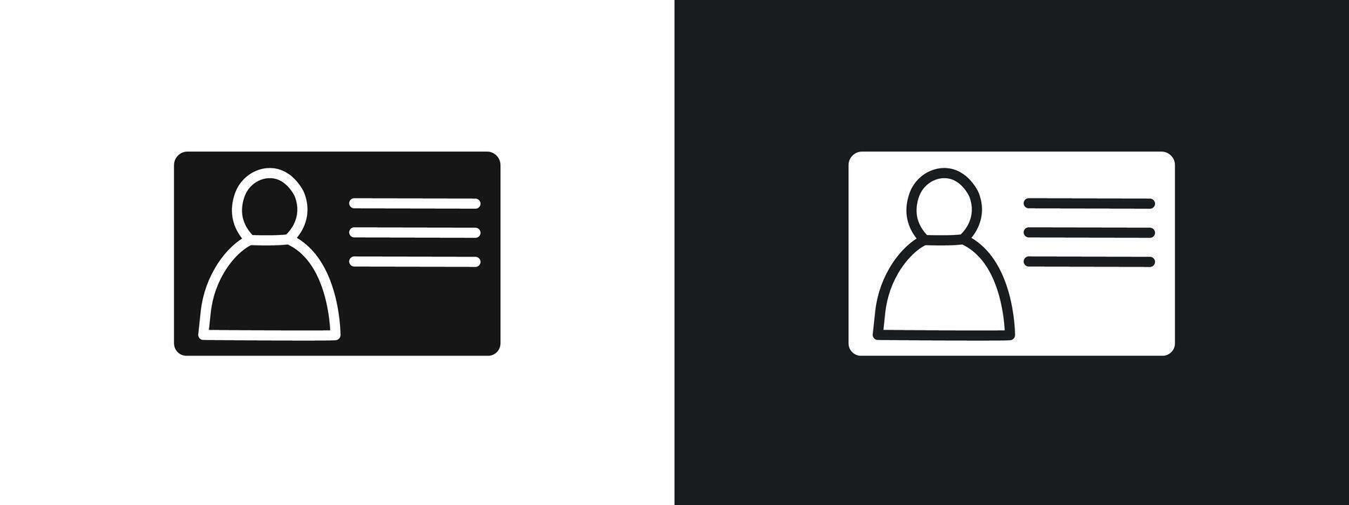 identity card icon linear graphics set in black vector