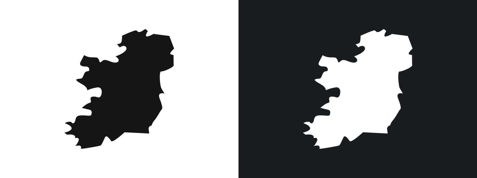 Ireland map icon linear graphics set in black vector