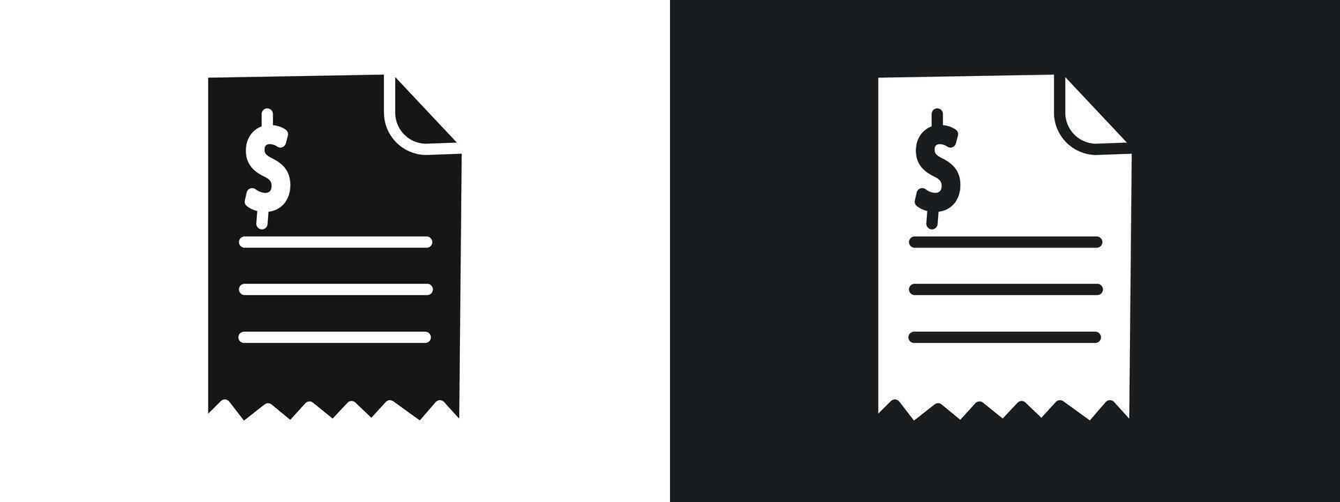 Invoice icon linear graphics set in black vector