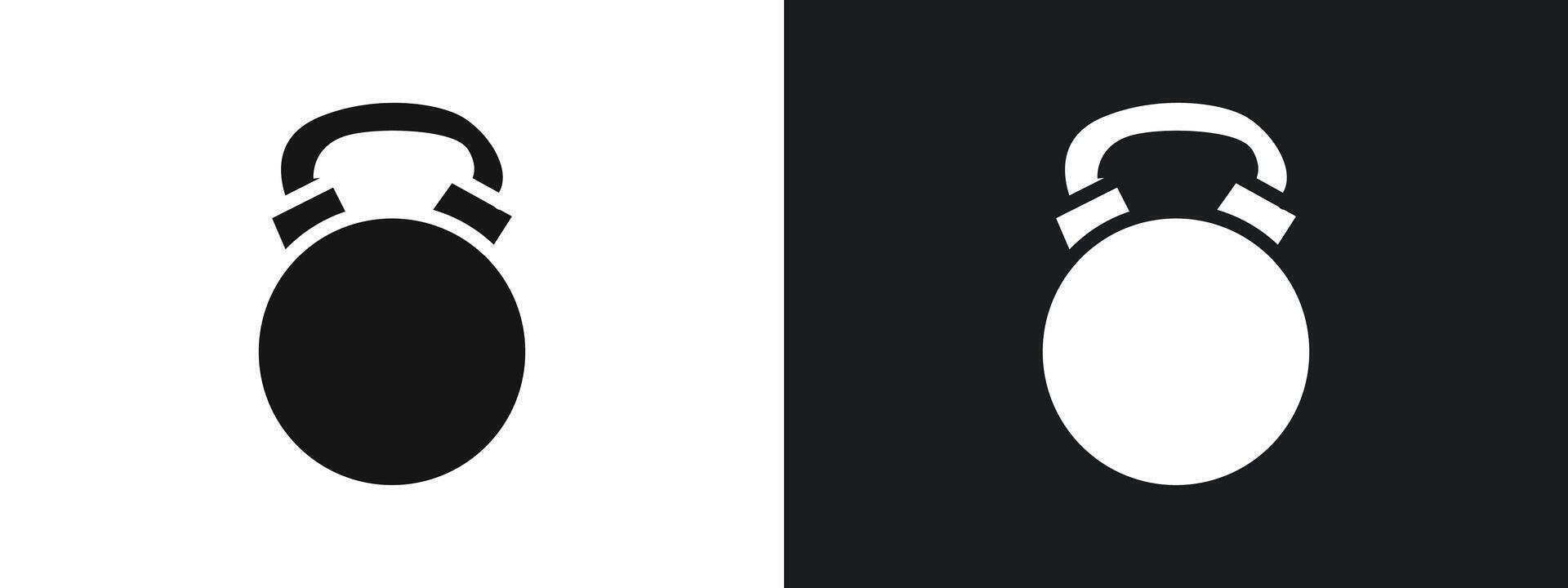 kettlebell icon linear graphics set in black vector
