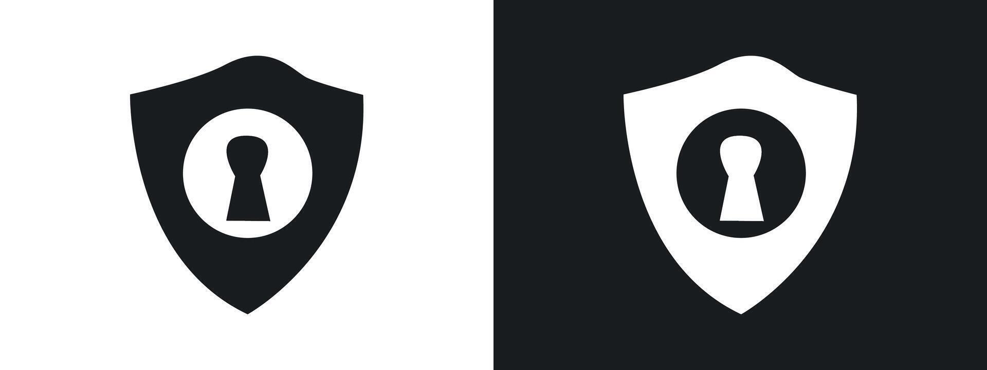 key hole icon linear graphics set in black vector