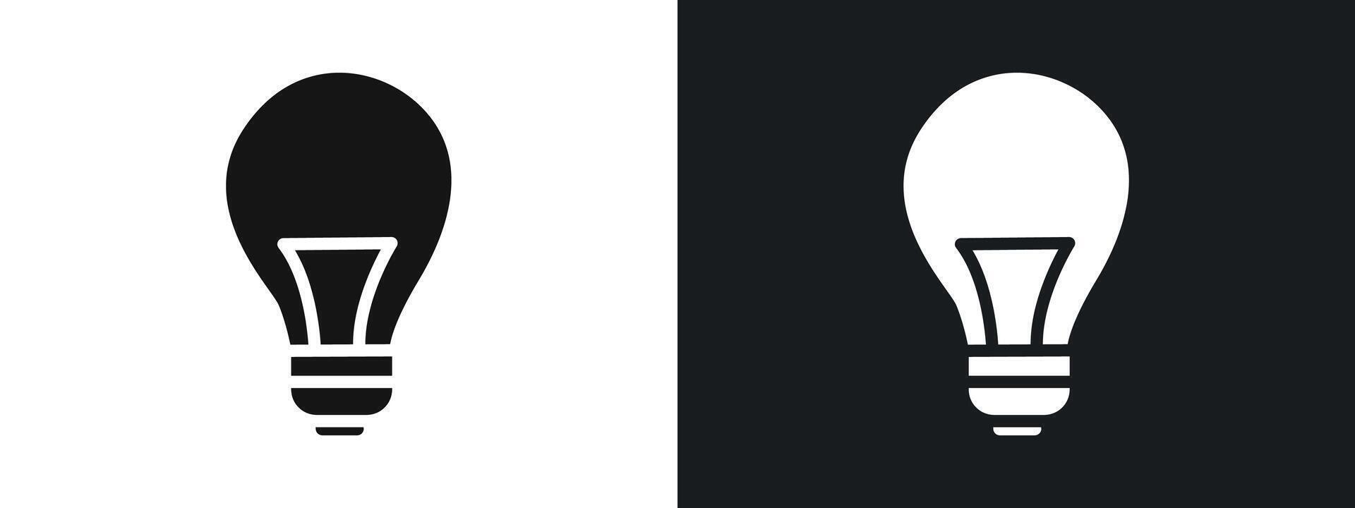 Lightbulb icon linear graphics set in black vector