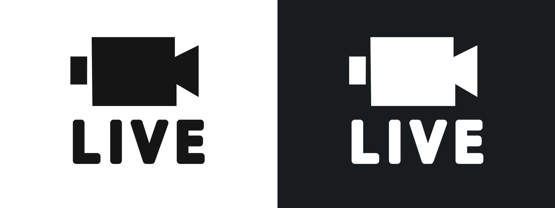 Live icon linear graphics set in black vector