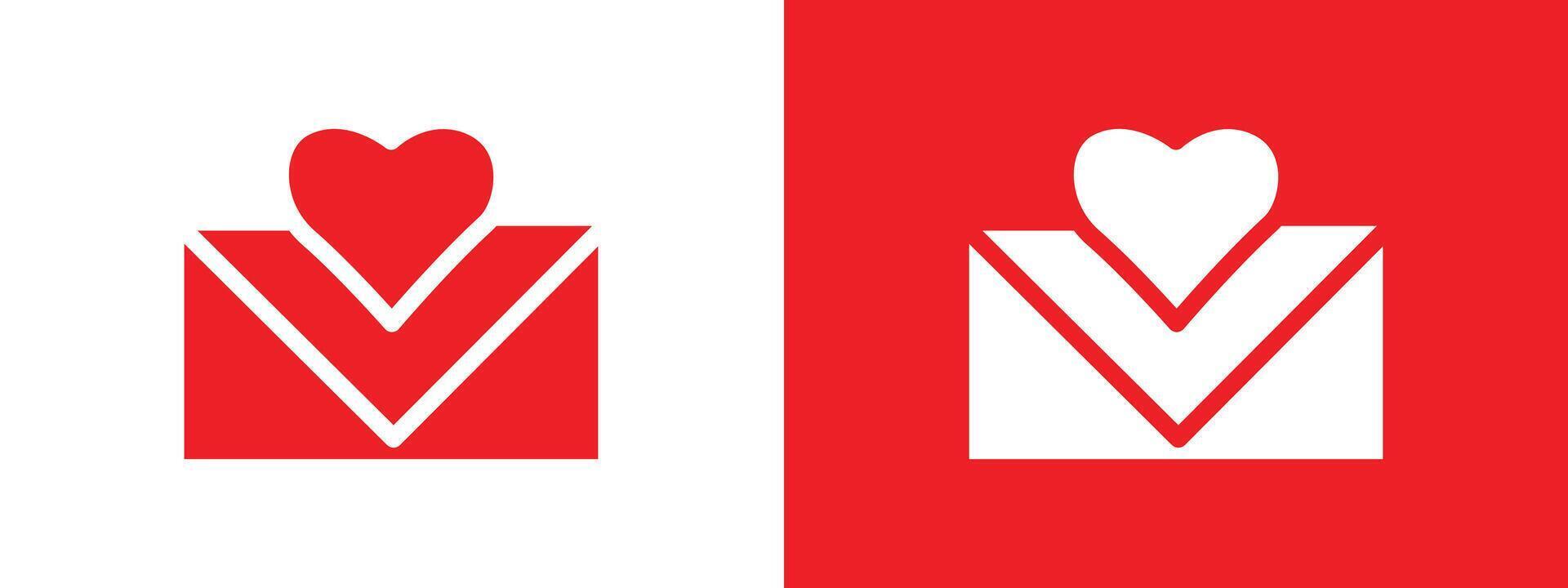 Love letter icon linear graphics set in black vector