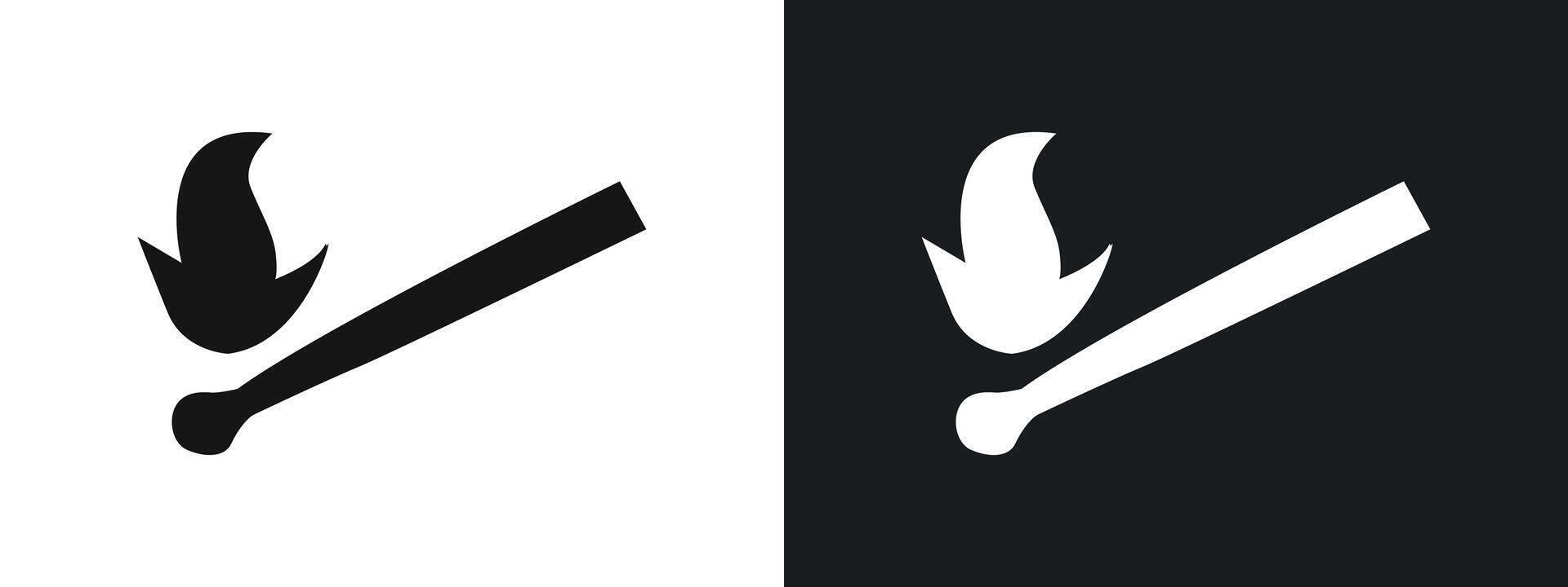 Matches icon linear graphics set in black vector