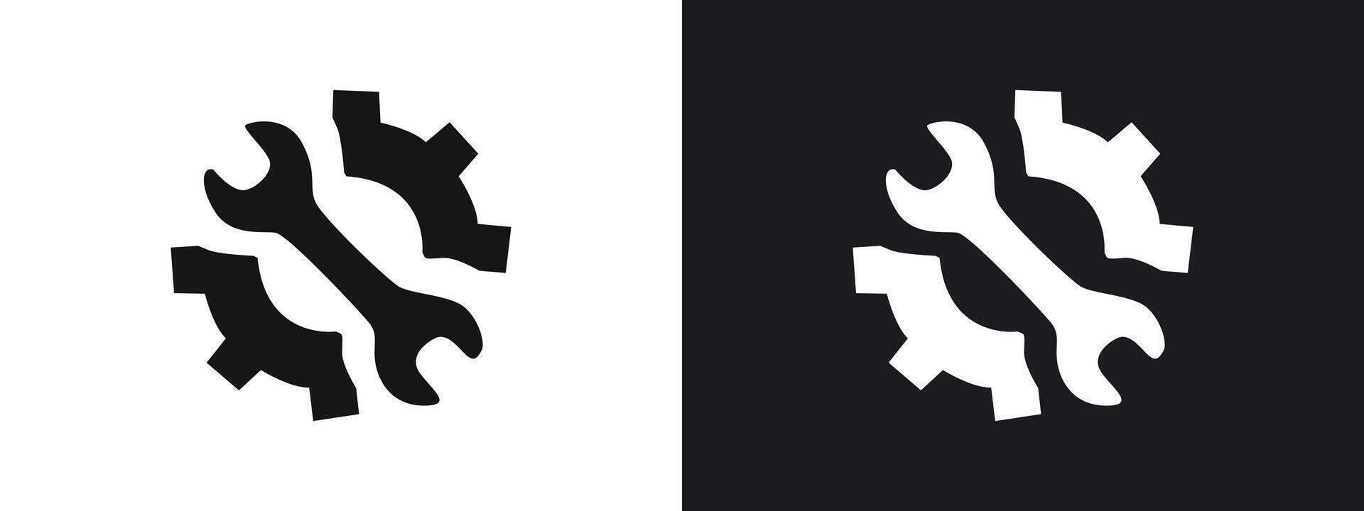 mechanic settings icon linear graphics set in black vector