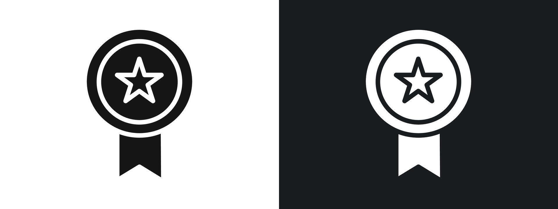 medal icon linear graphics set in black vector