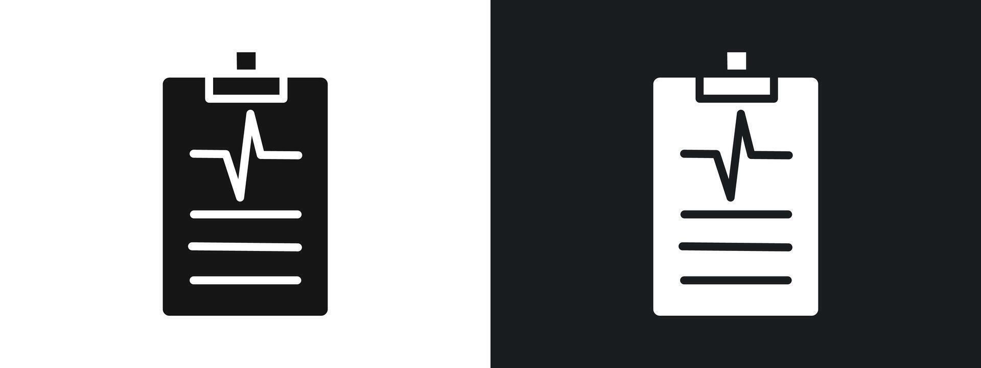 medical clipboard form icon linear graphics set in black vector