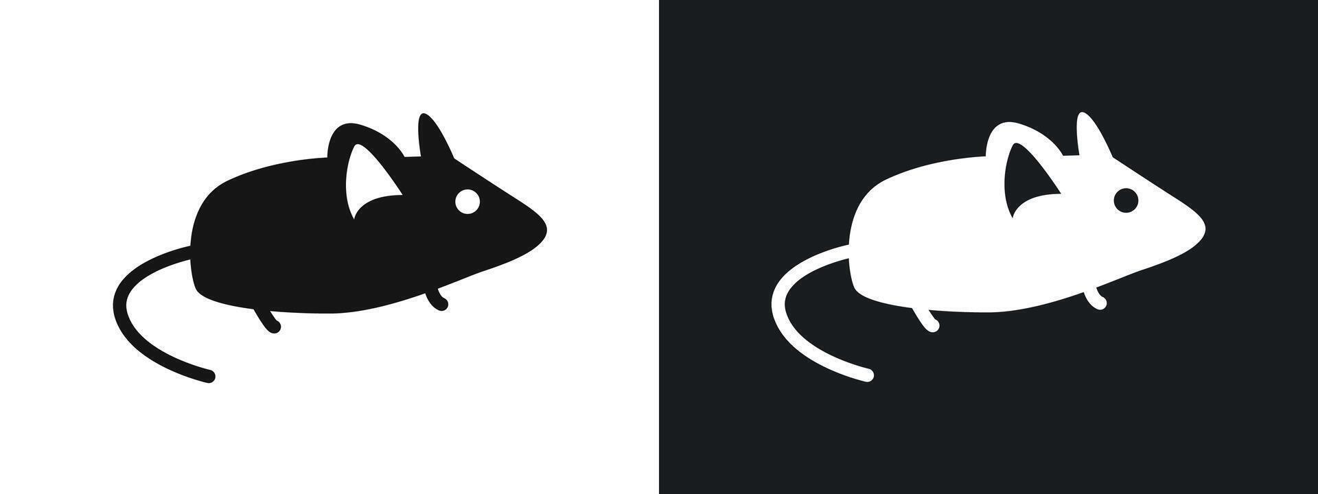 Mouse Animal icon linear graphics set in black vector