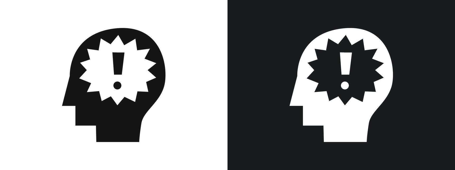 Nervous breakdown icon linear graphics set in black vector