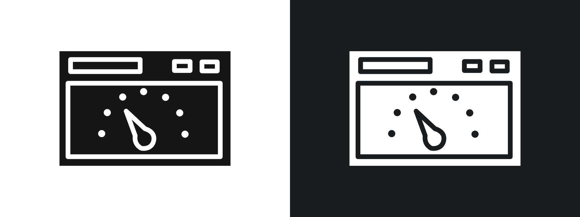 Page speed icon linear graphics set in black vector
