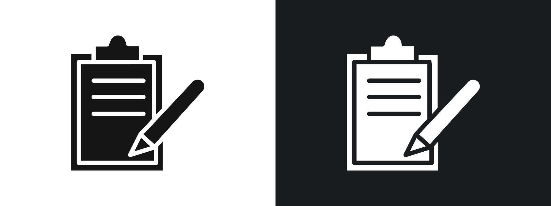 paperwork icon linear graphics set in black vector
