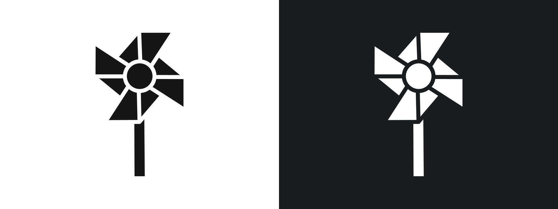 paper Windmill icon linear graphics set in black vector