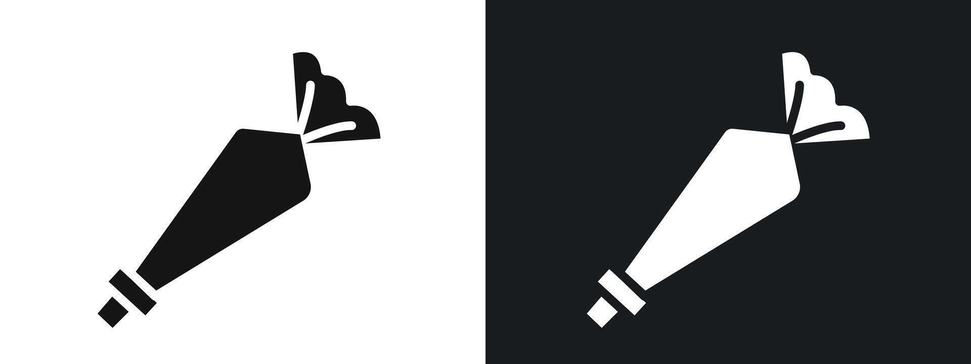 Pastry Bag Icon linear graphics set in black vector