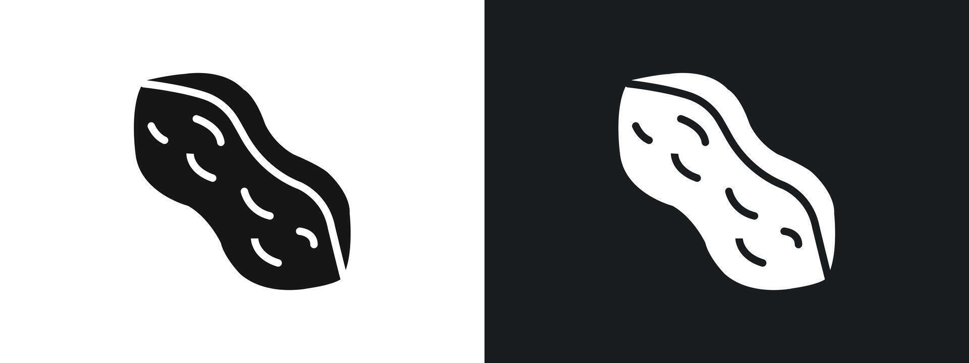 Peanut icon linear graphics set in black vector