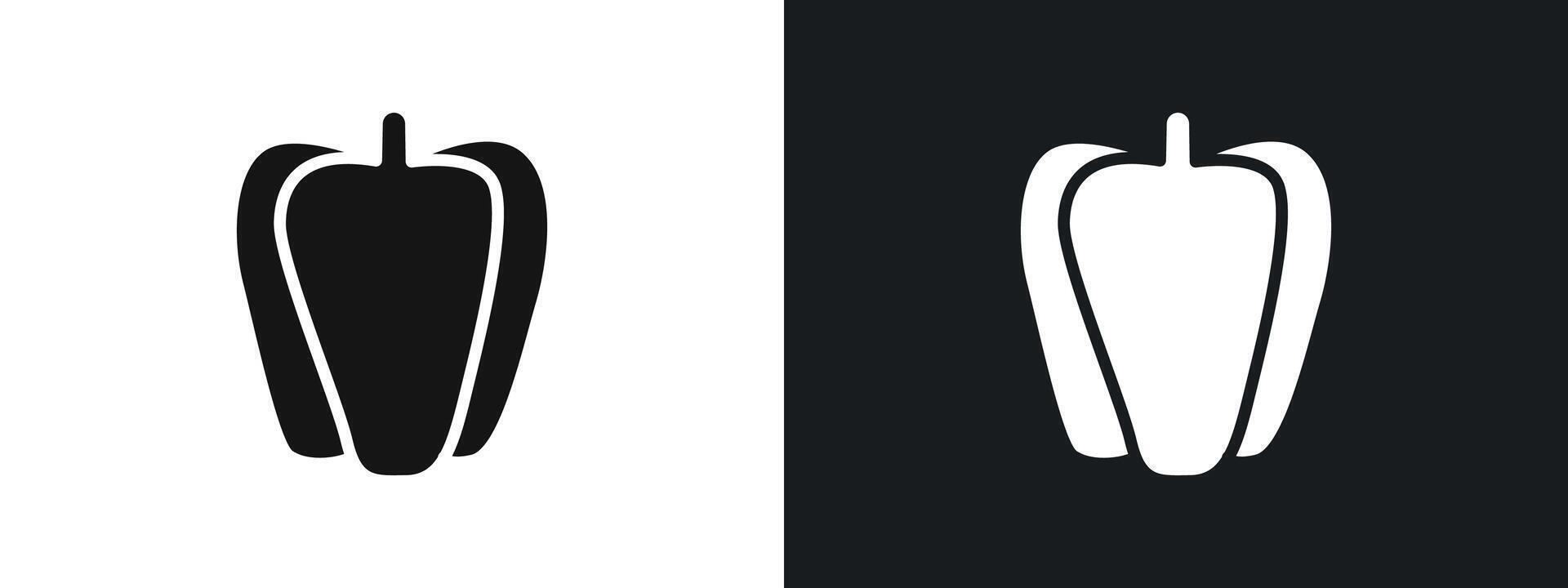 Paprika icon linear graphics set in black vector