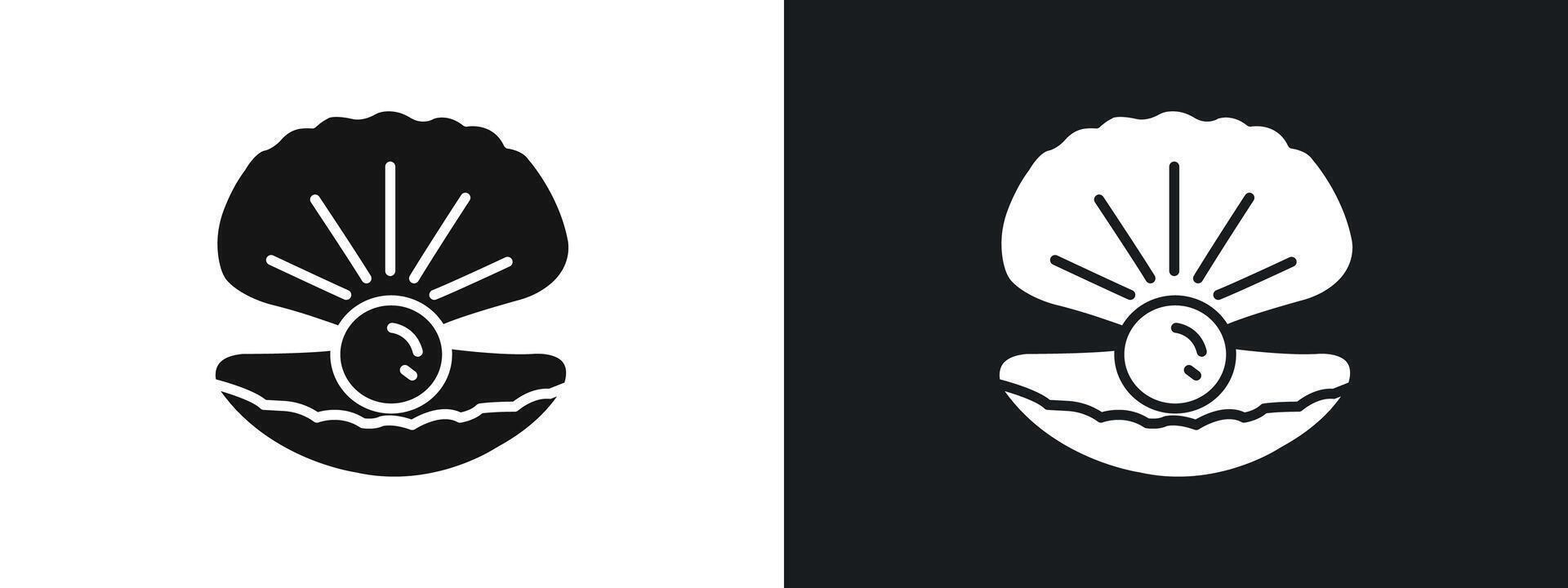 Pearl icon linear graphics set in black vector