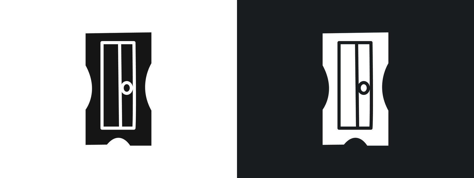 Pencil sharpener icon linear graphics set in black vector