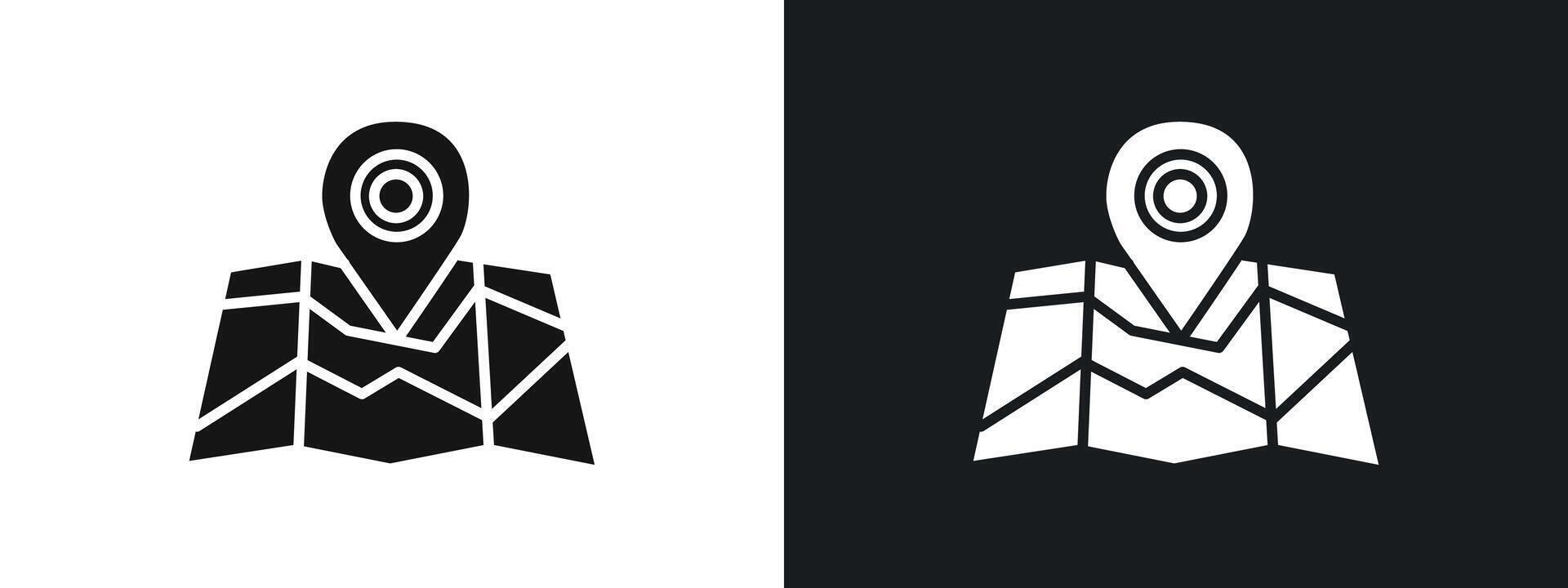 Pin on amap Icon linear graphics set in black vector