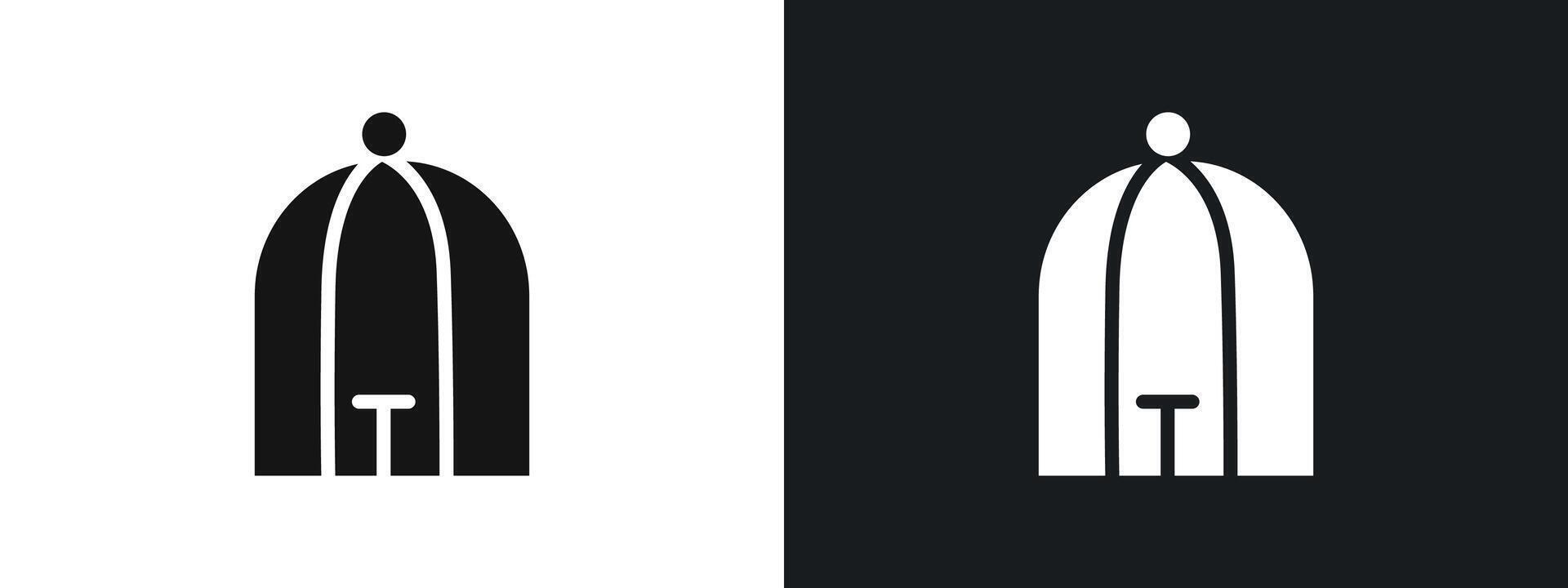 Pet cage icon linear graphics set in black vector