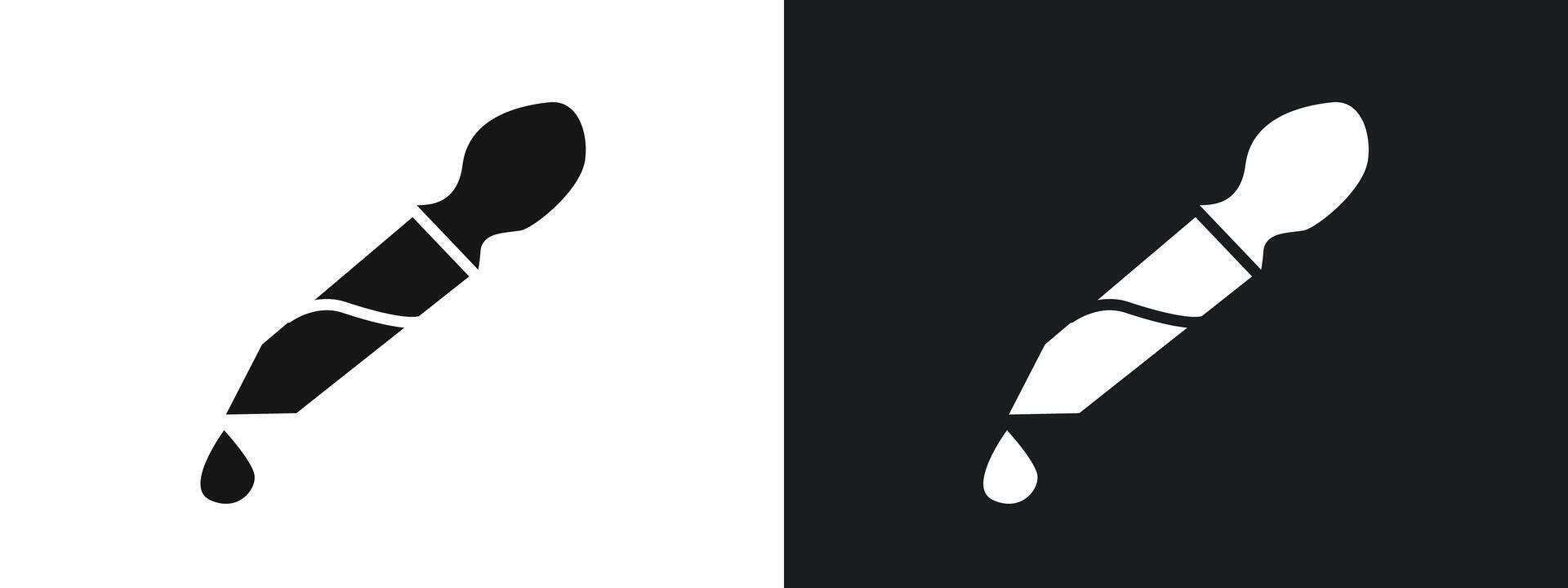 pipette icon linear graphics set in black vector