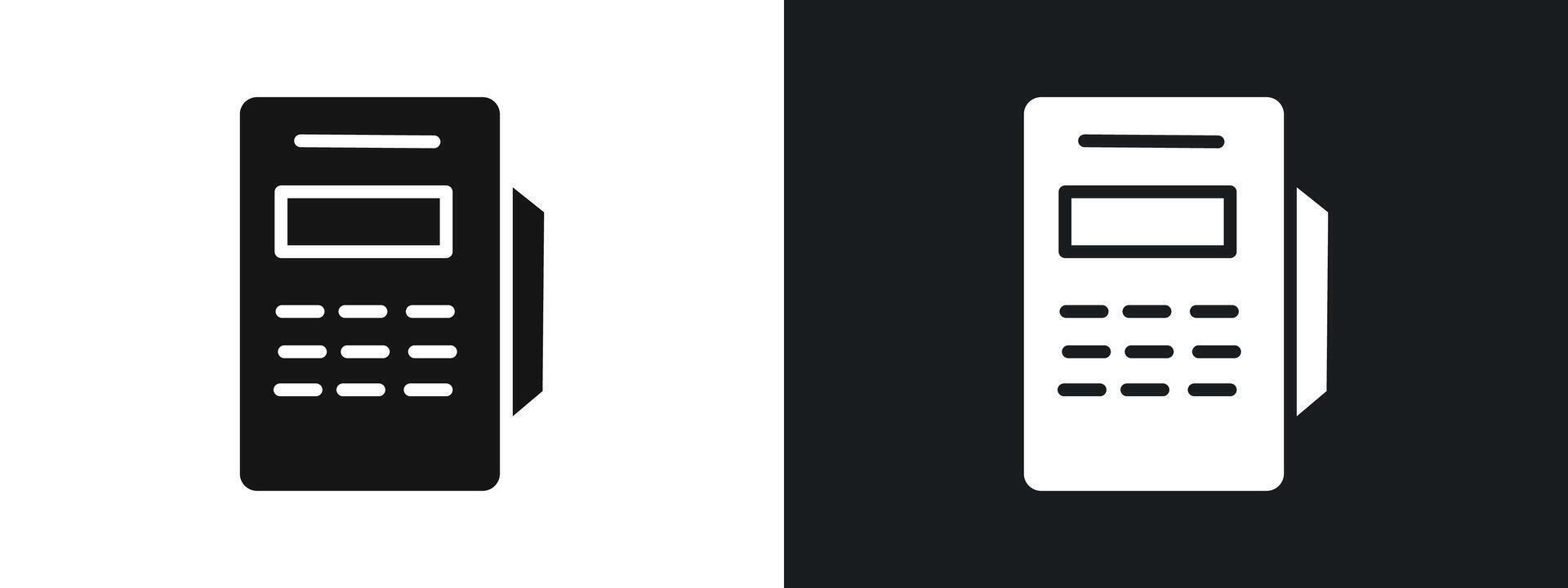 pos terminal icon linear graphics set in black vector
