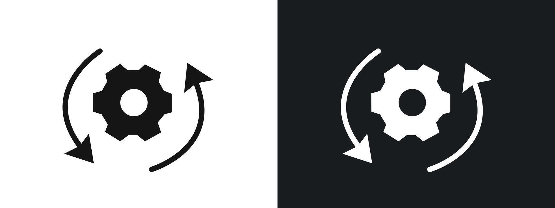 processing icon linear graphics set in black vector
