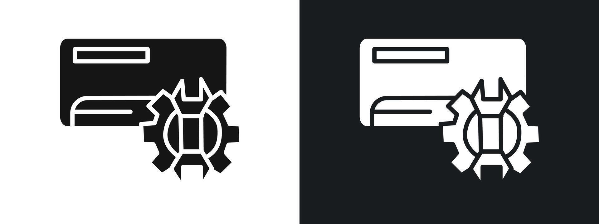 Repair air conditioner icon linear graphics set in black vector