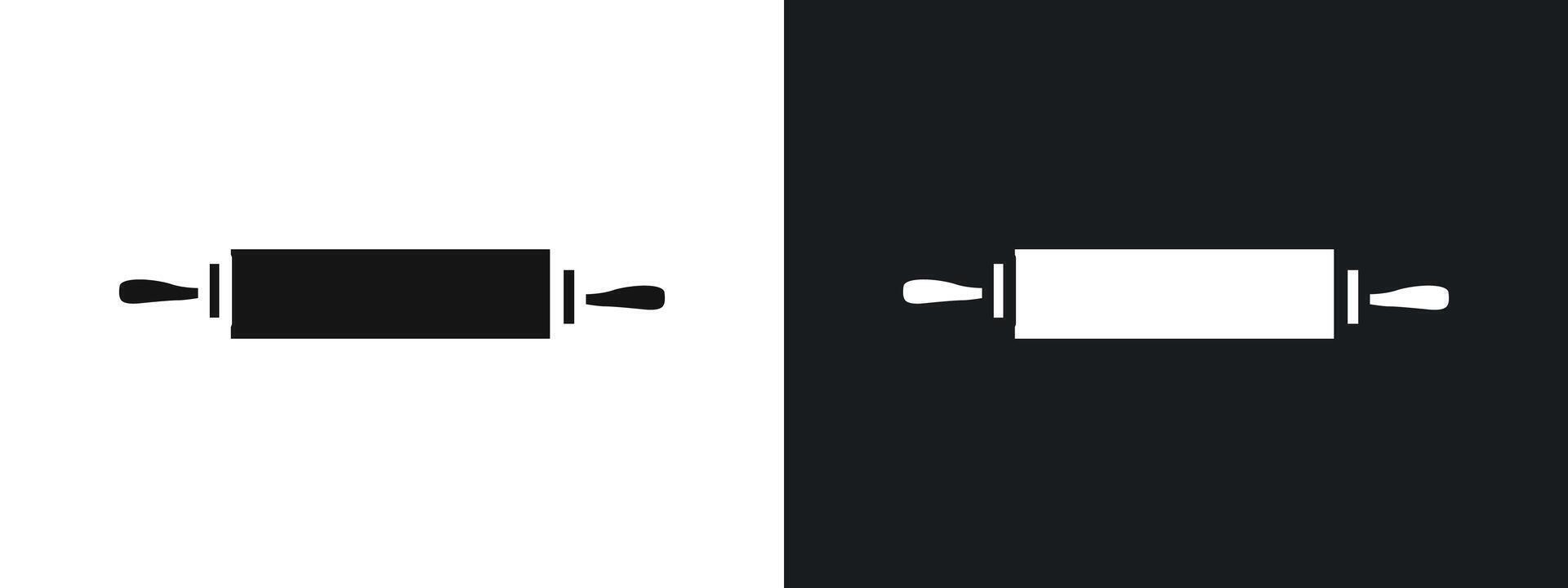 rolling pin icon linear graphics set in black vector