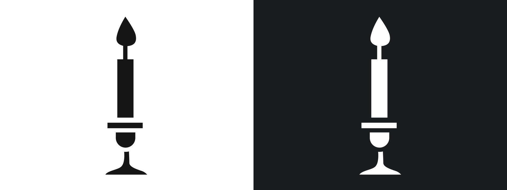 Shabbat candles icon linear graphics set in black vector