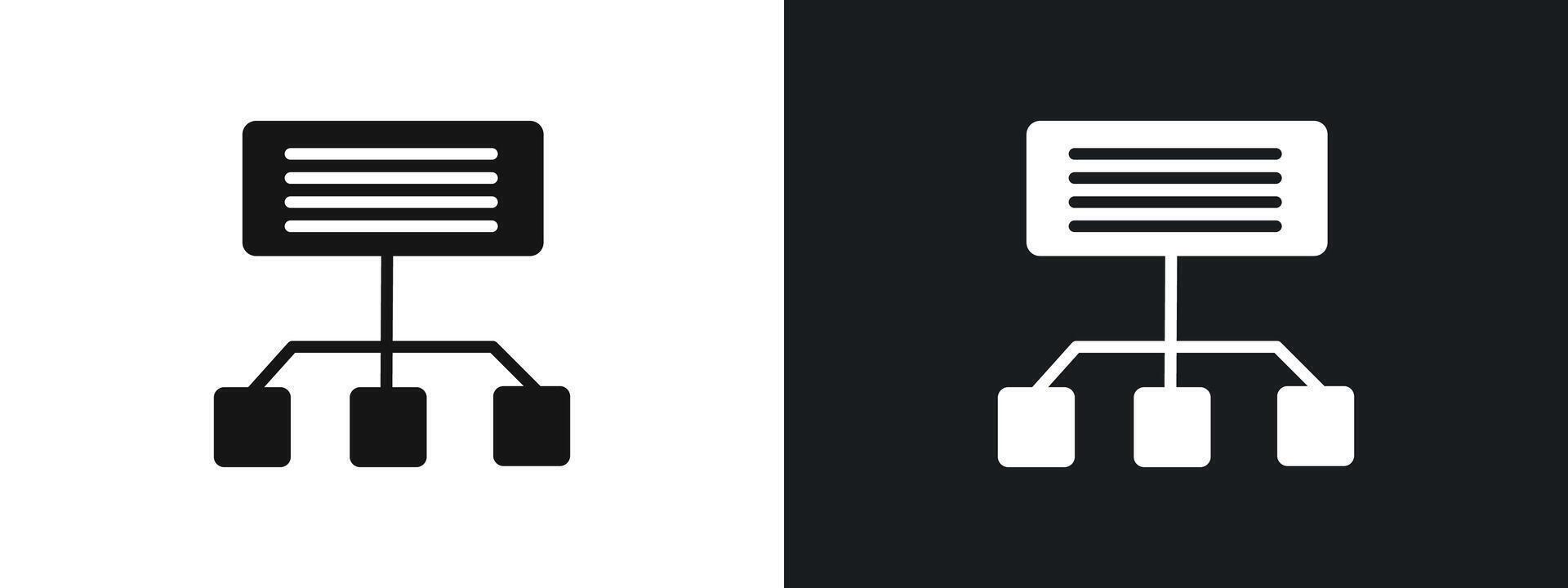 Sitemaps icon linear graphics set in black vector