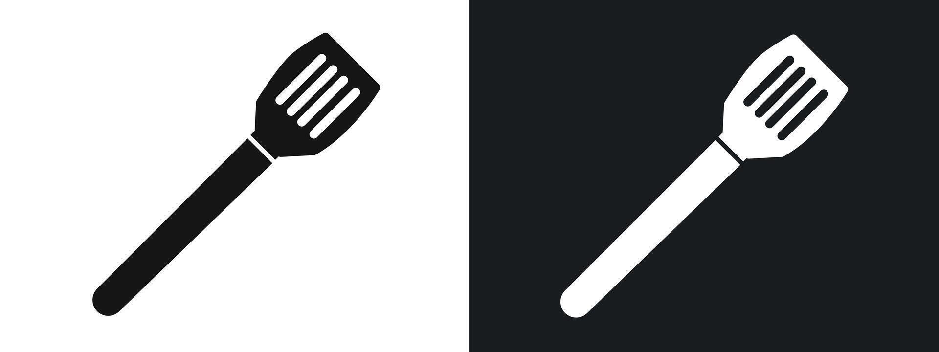spatula icon linear graphics set in black vector
