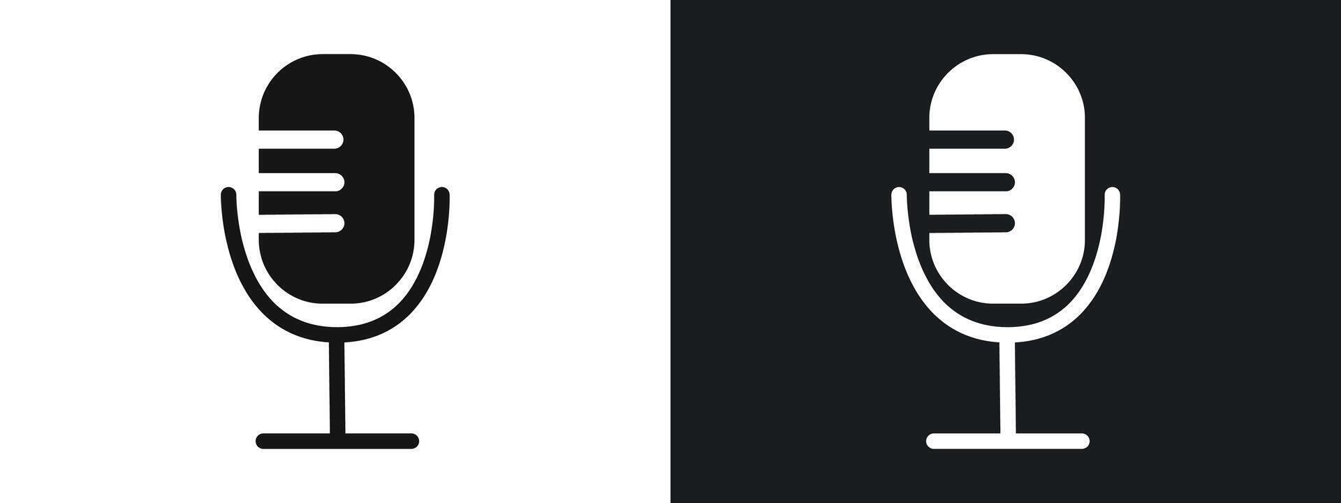 Speaker Microphone icon linear graphics set in black vector