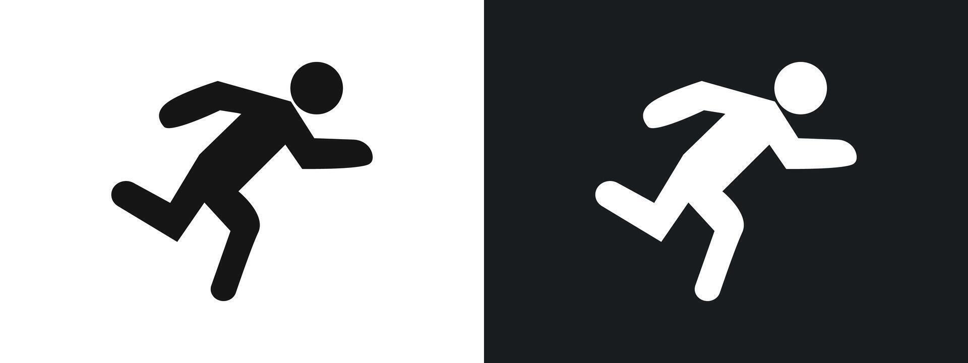Sprint icon linear graphics set in black vector