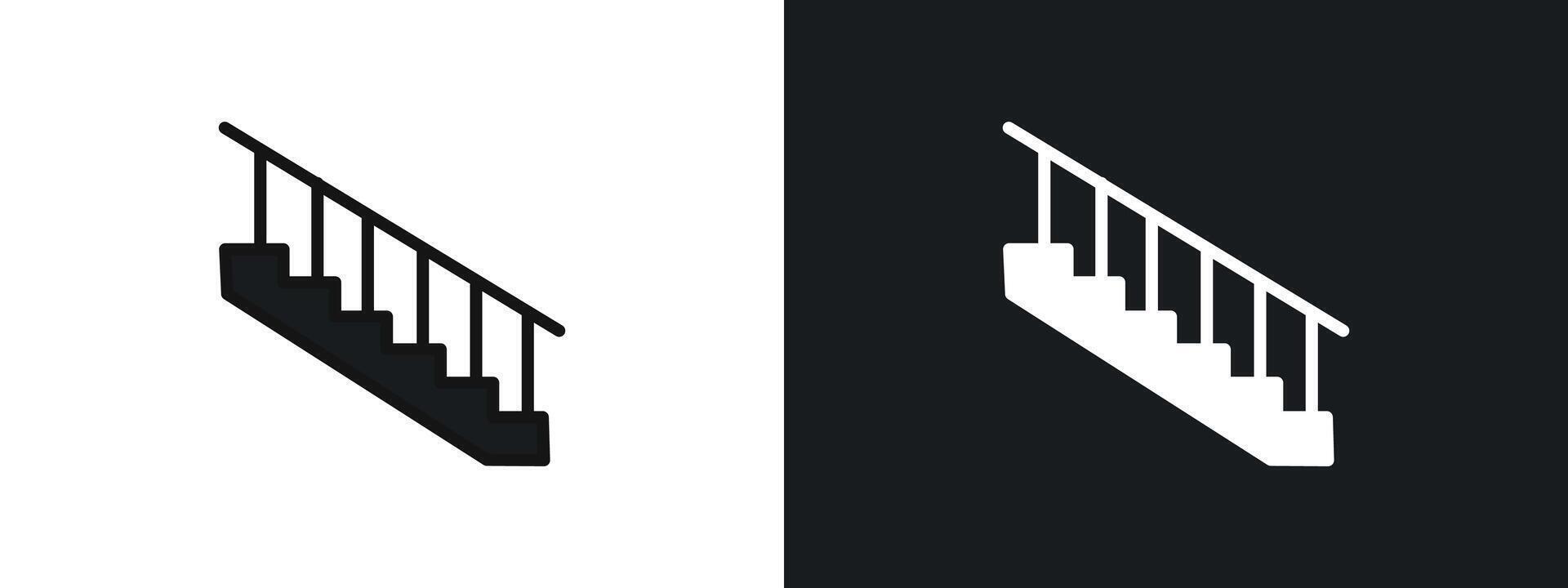 stairs icon linear graphics set in black vector