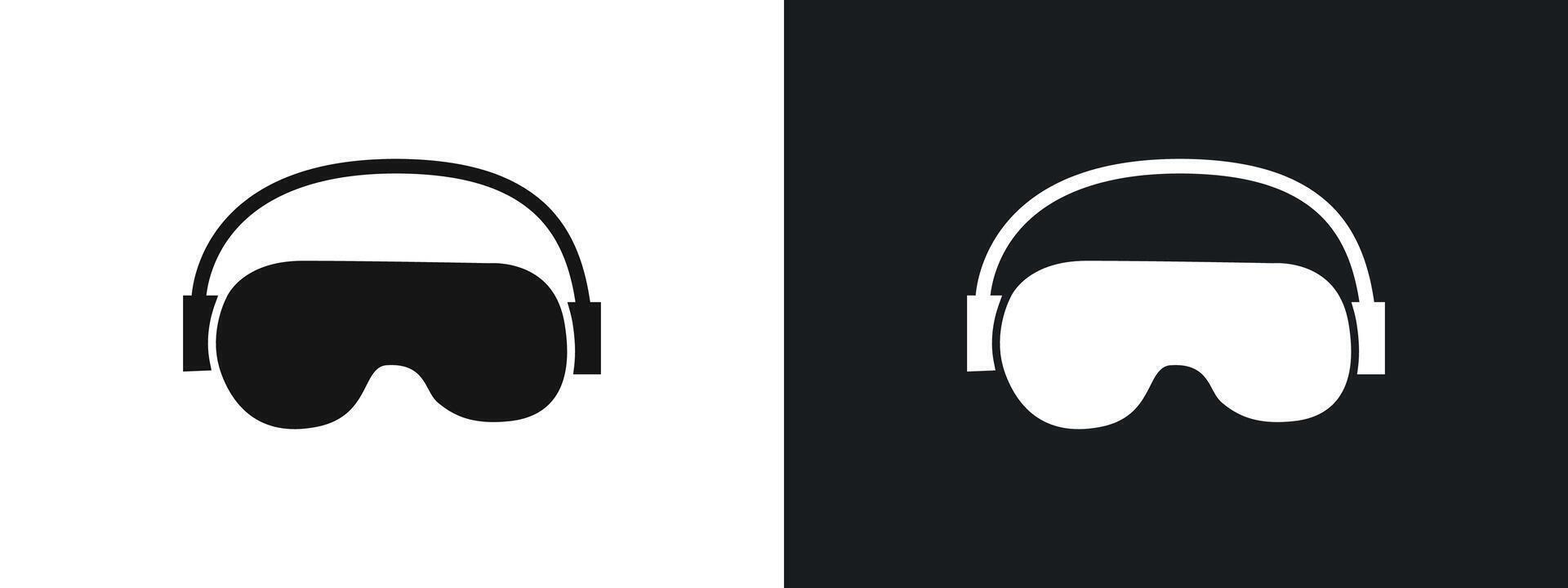 Swimming Glasses icon linear graphics set in black vector