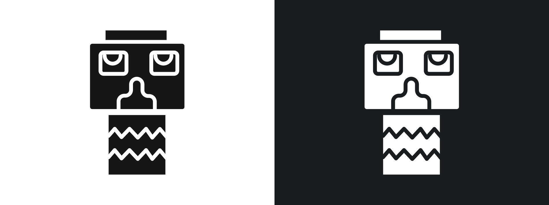 Totem icon linear graphics set in black vector