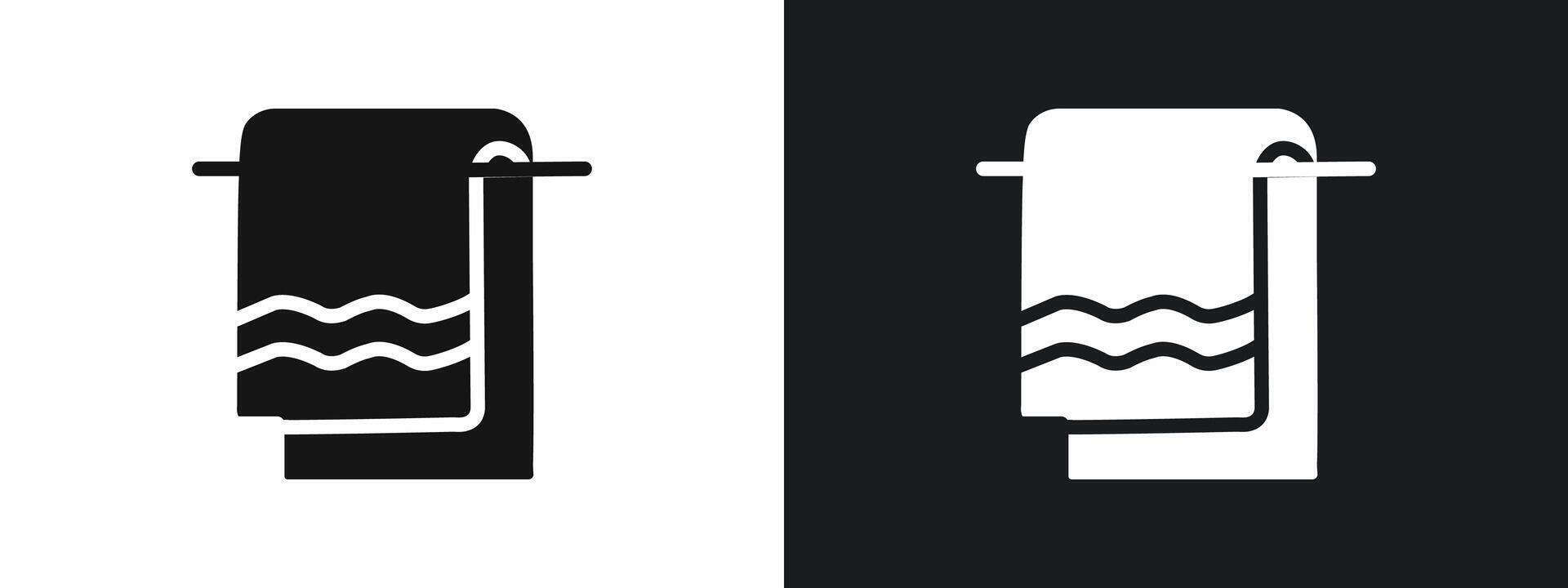 towel icon linear graphics set in black vector