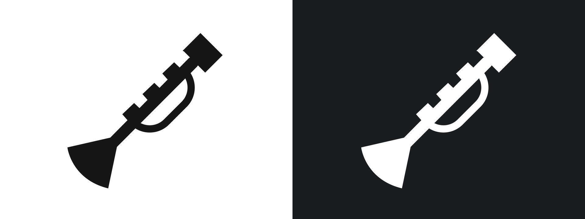 Trumpet icon linear graphics set in black vector