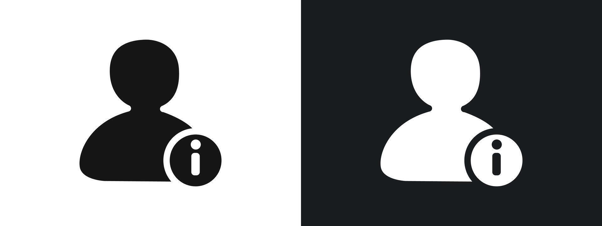 User information icon linear graphics set in black vector